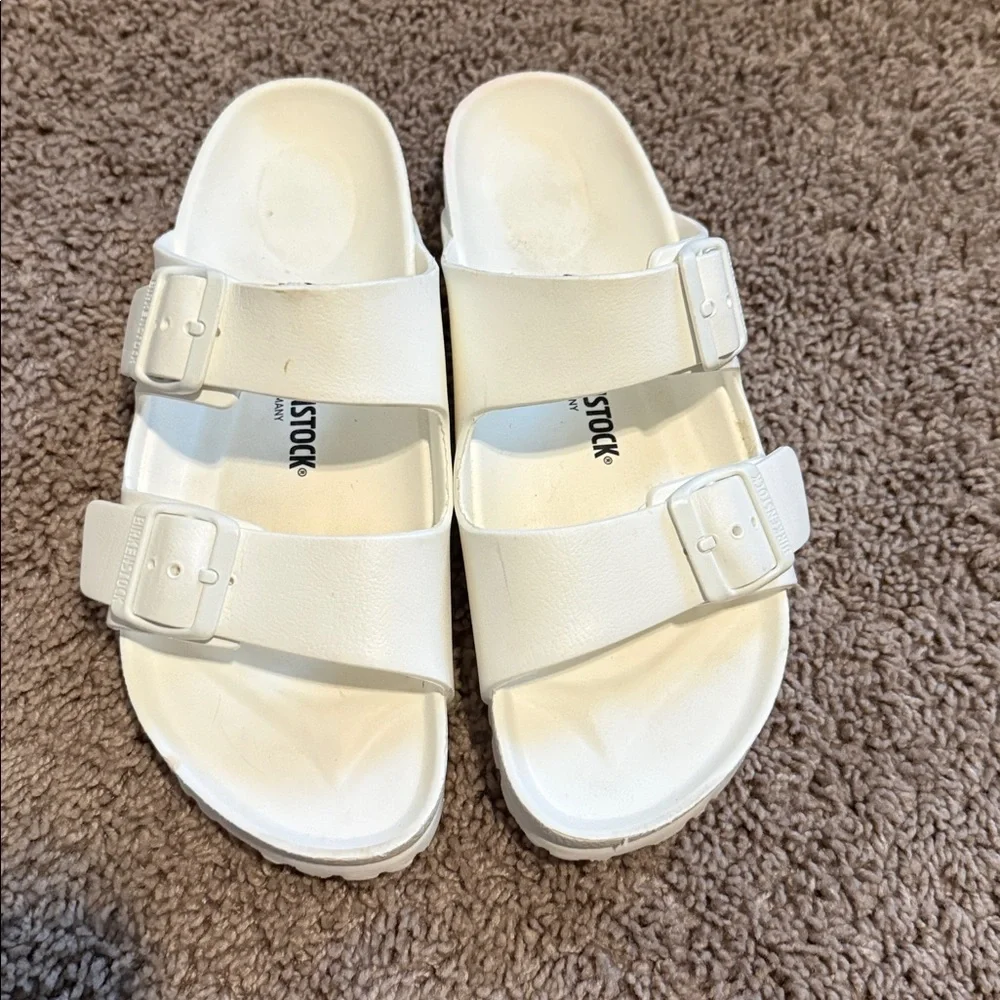 Birkenstock Cream Double-Strap Sandals - Picture 2 of 3
